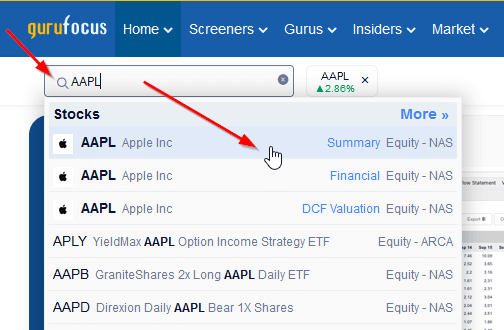 Aktie auf Gurufocus suchen