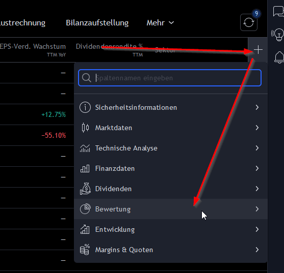 Einstellung des EV / FC 1